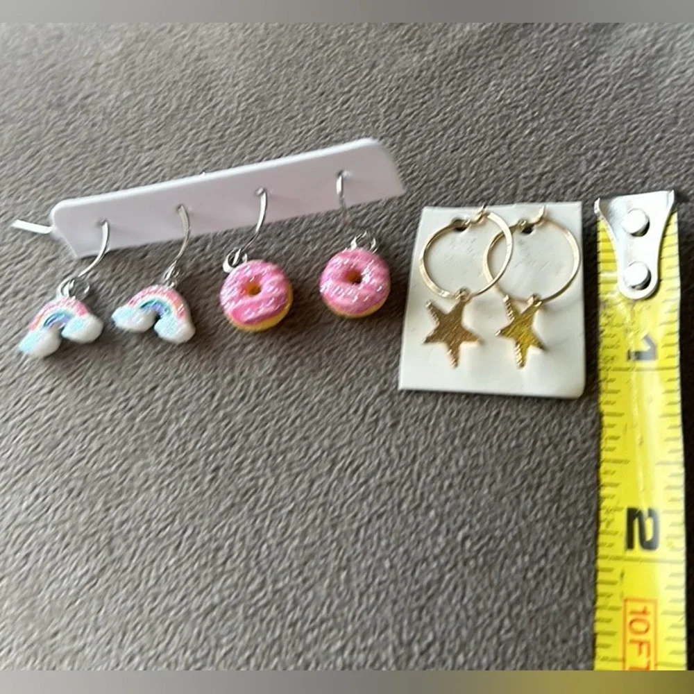 Earrings Rainbow Star Donut